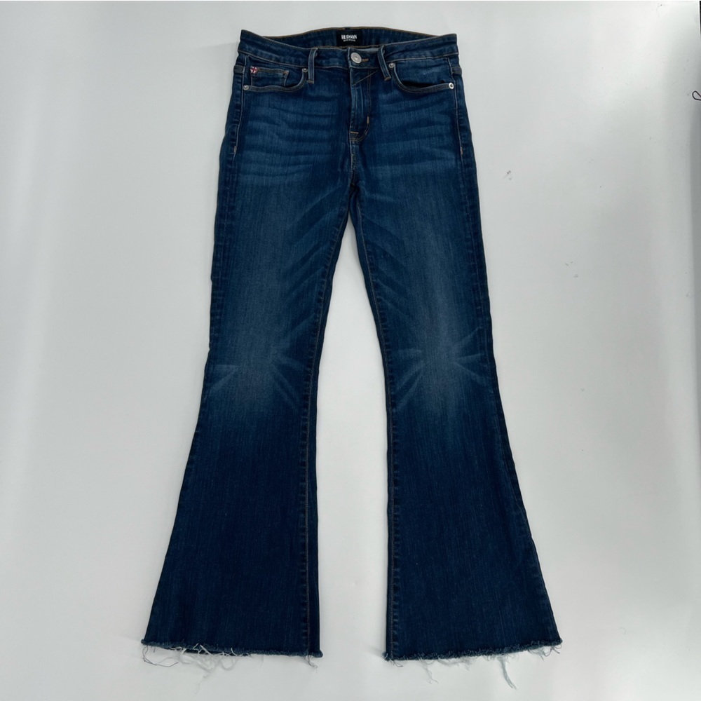 Hudson Mia Mid Rise Raw Hem Flare Jeans Size 26 Women’s